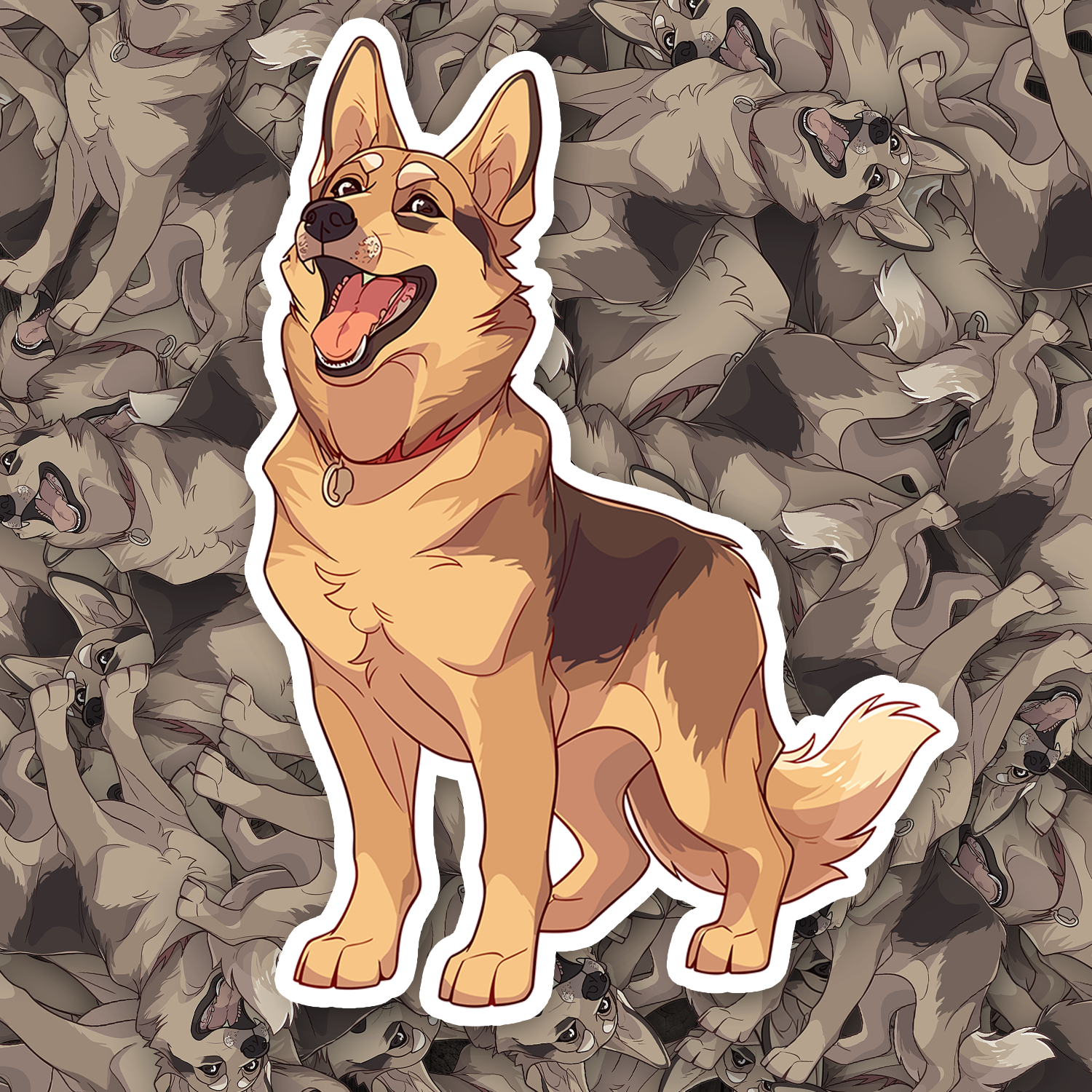 Cute German Shepherd Sticker - Main Image