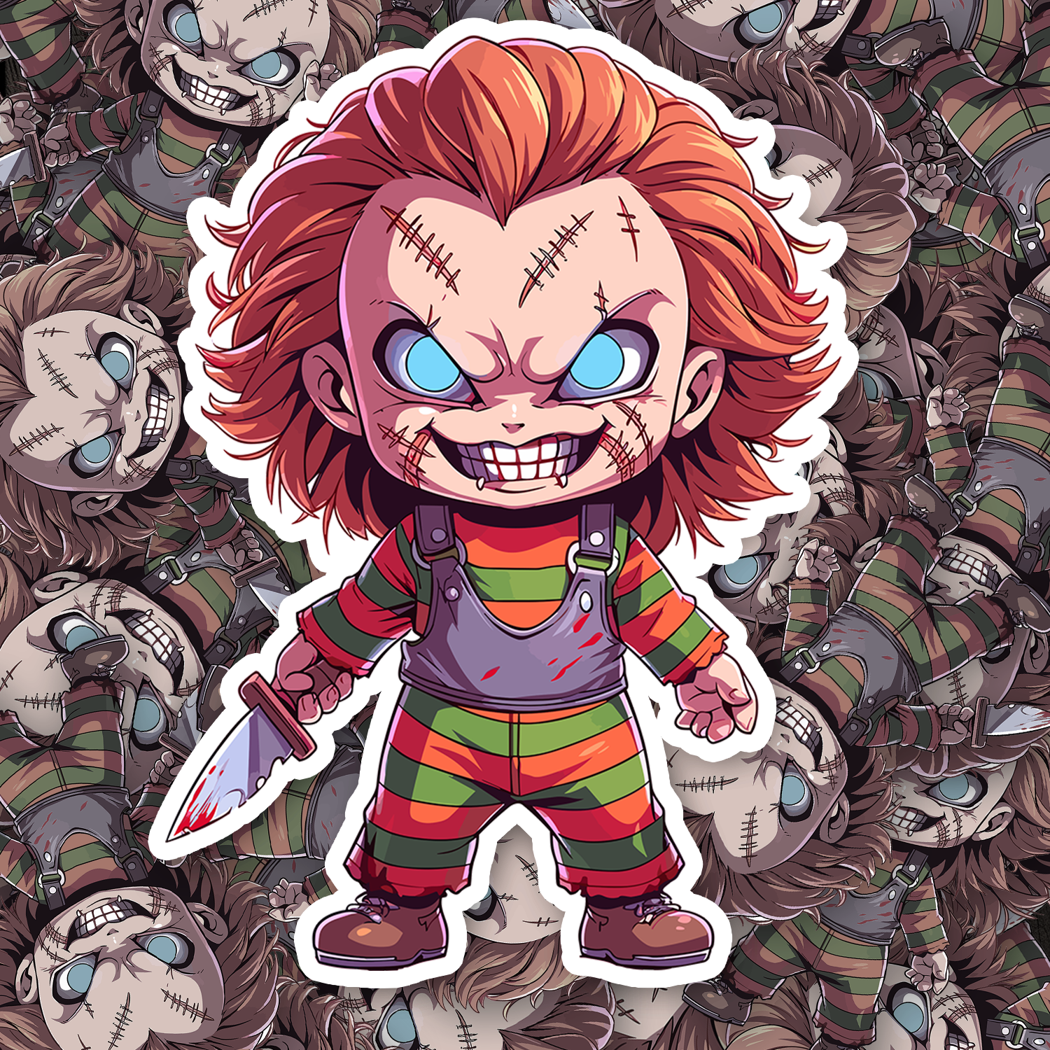 Chibi Chucky Sticker - Turbo Vinyl