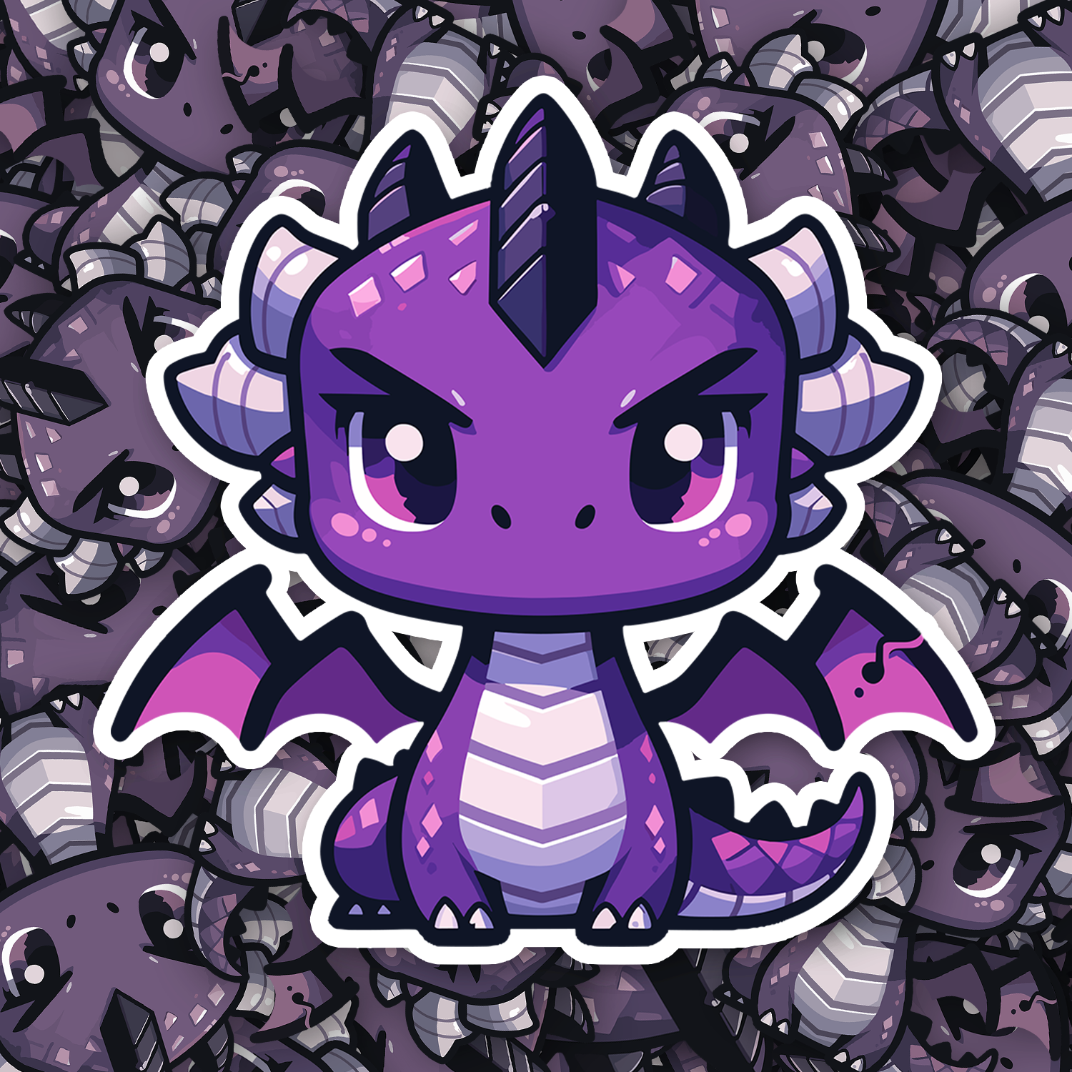 Chibi Purple Dragon Sticker - Turbo Vinyl