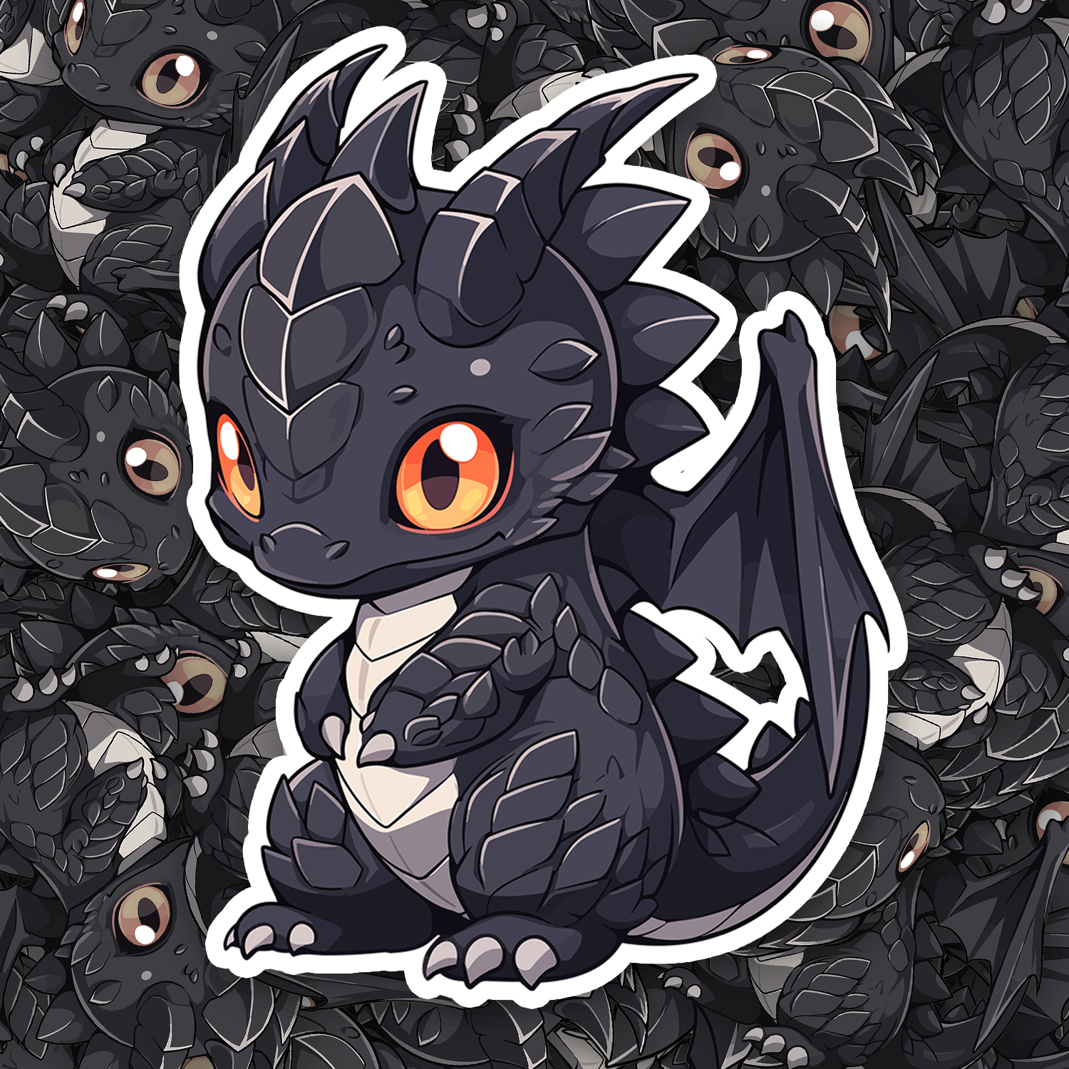 Cute Black Dragon Sticker - Turbo Vinyl