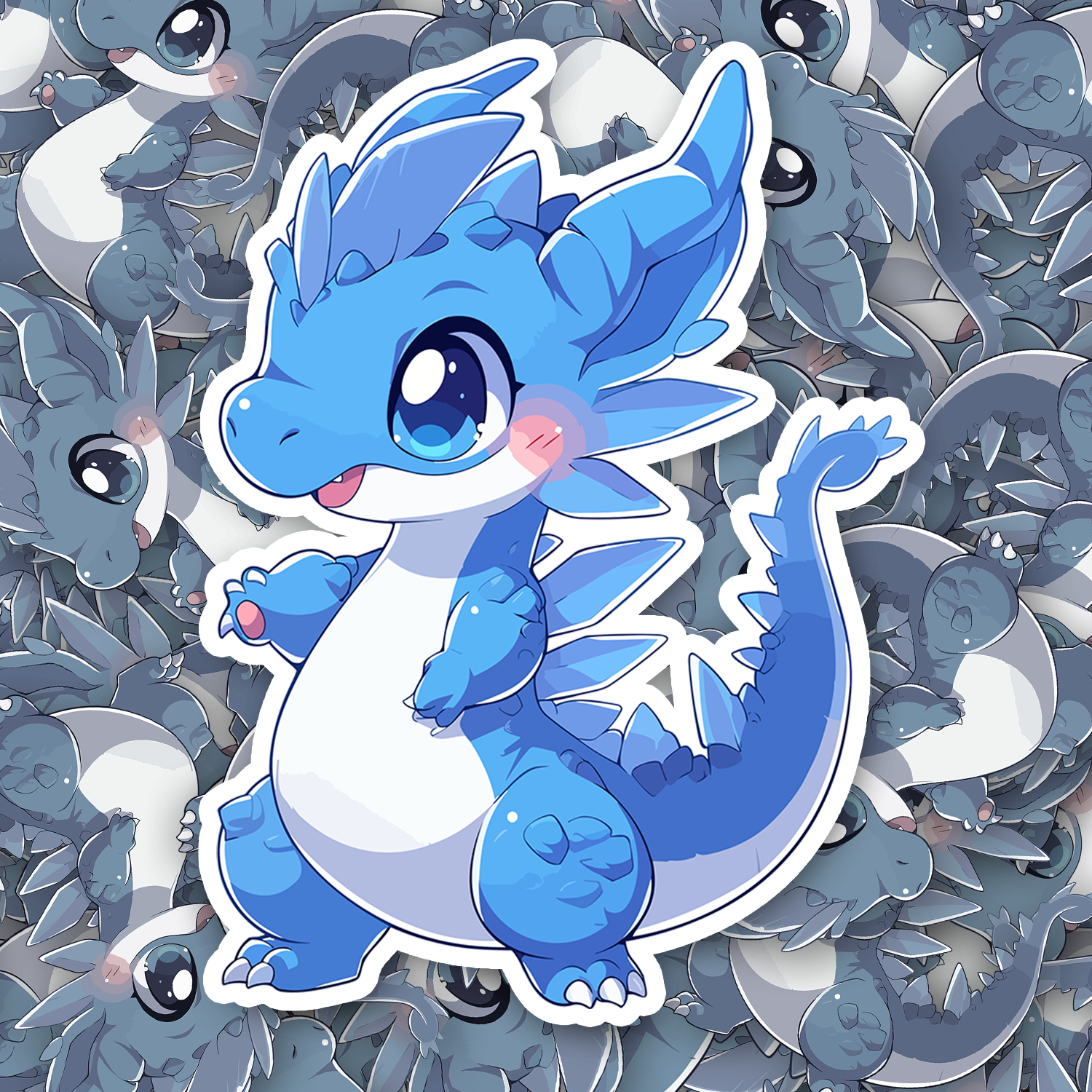 Cute Blue Dragon Sticker - Fast & Free Shipping – Turbo Vinyl