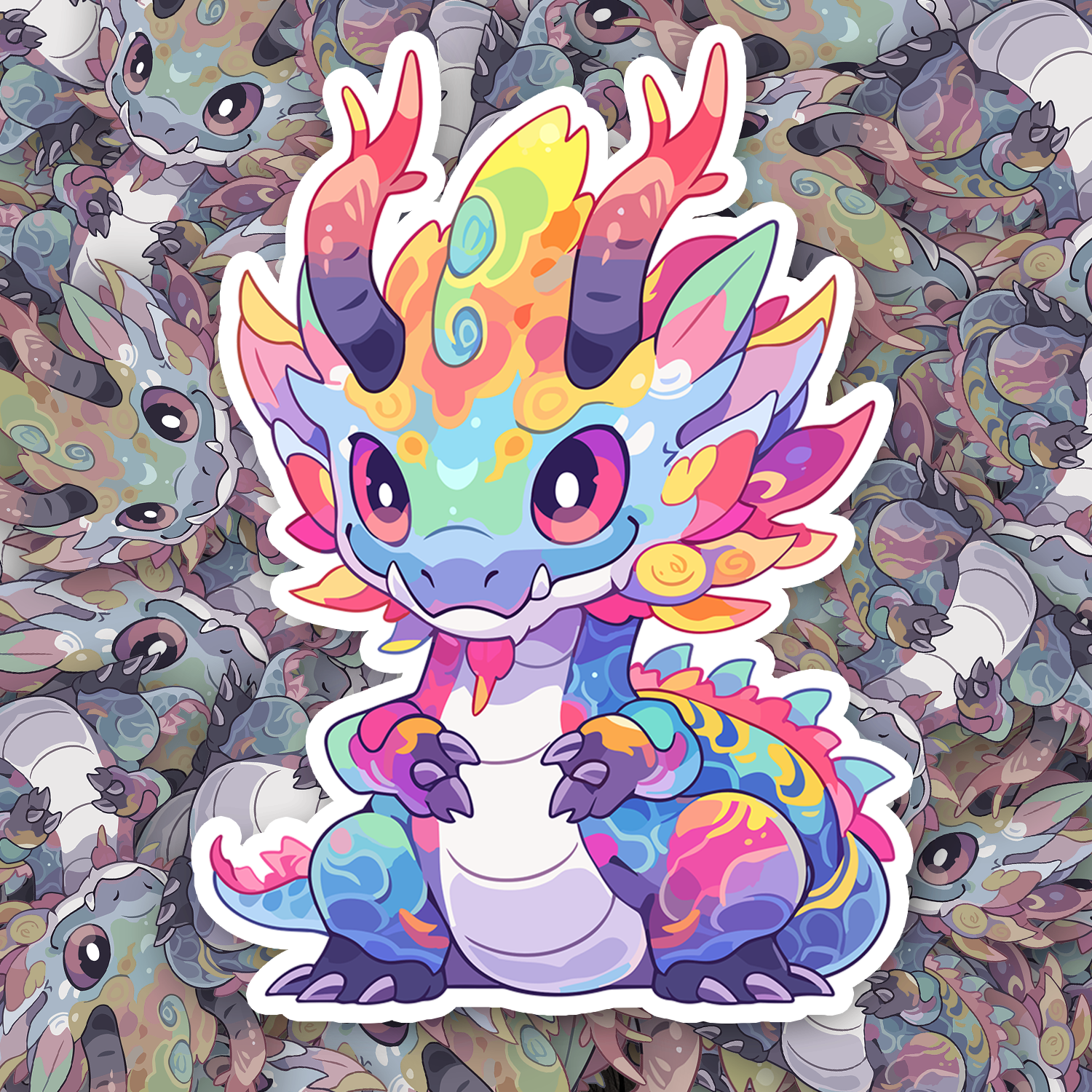Cute Rainbow Dragon Sticker - Turbo Vinyl