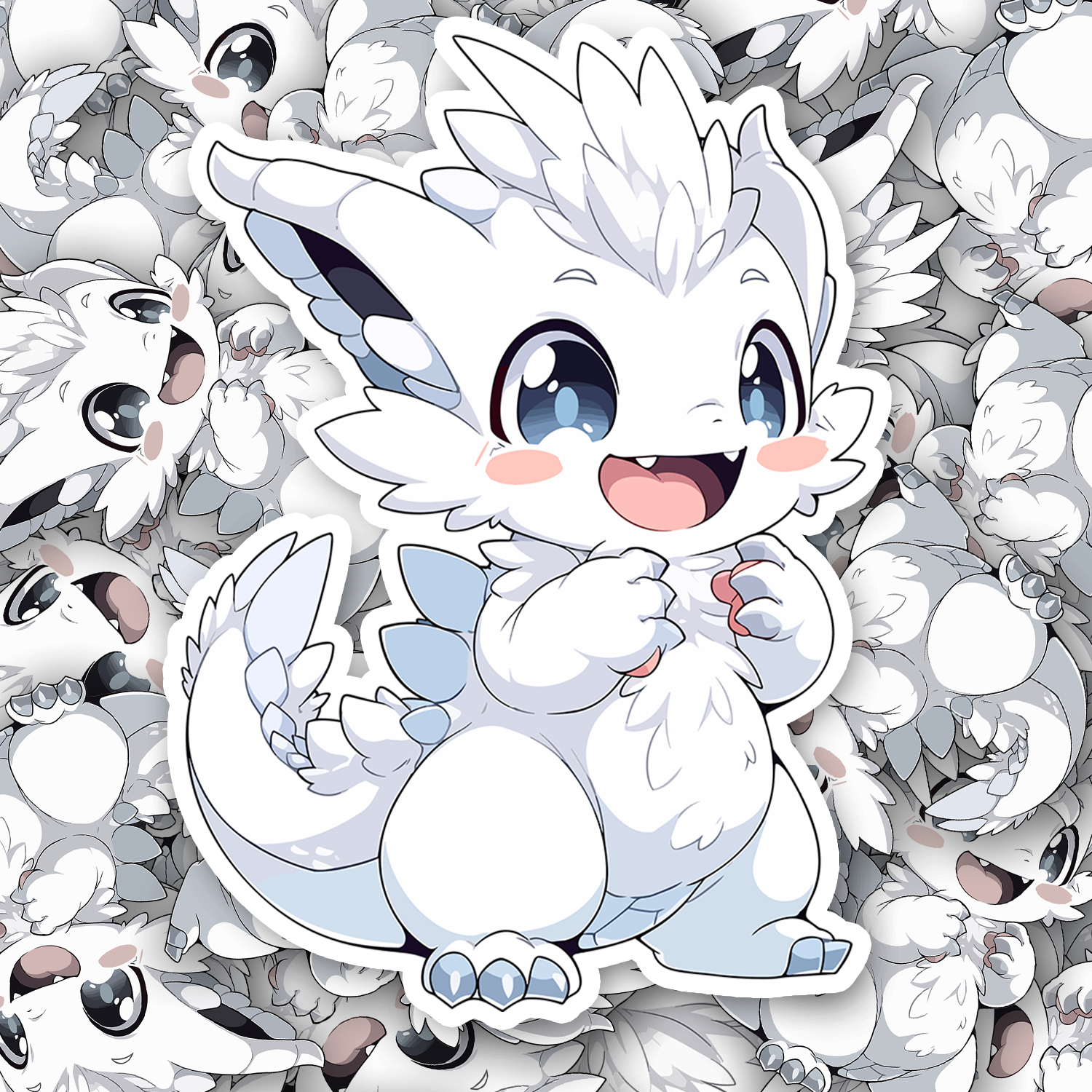 Cute White Dragon Sticker - Turbo Vinyl