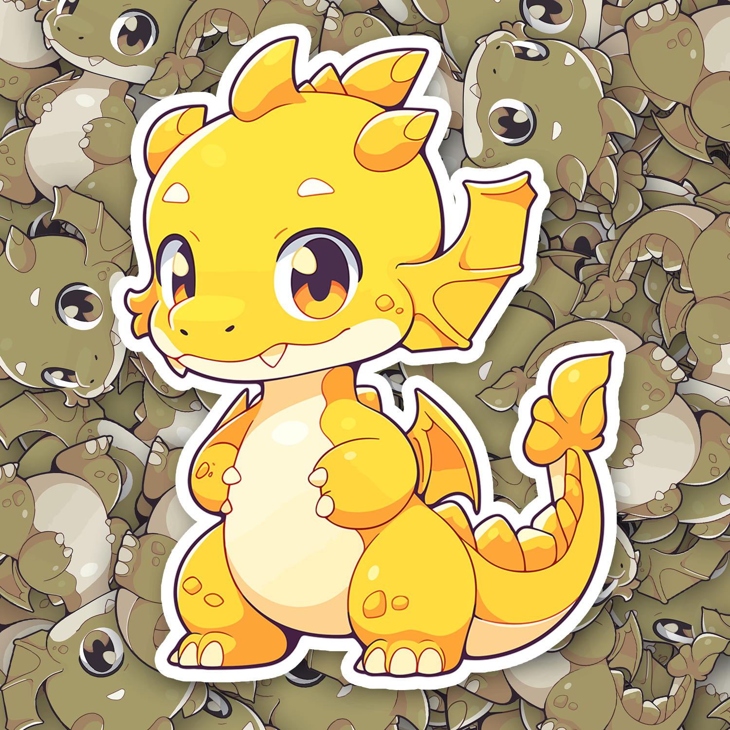 Cute Yellow Dragon Sticker - Turbo Vinyl