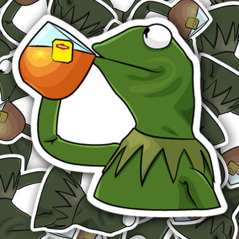 Kermit Tea Meme Sticker - Turbo Vinyl
