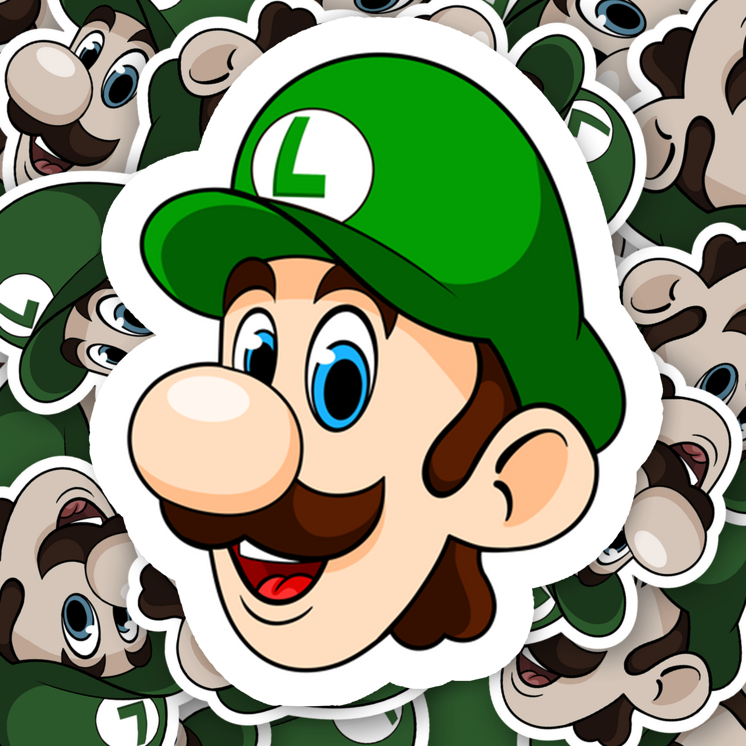 Luigi Head Sticker - Turbo Vinyl