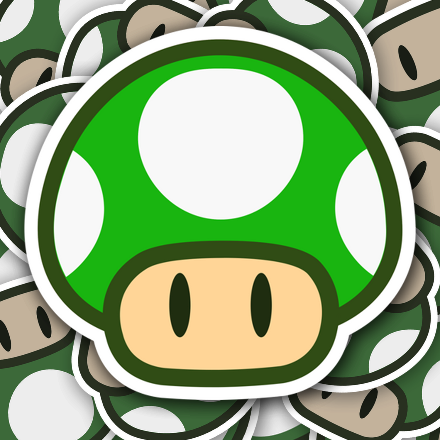 Mario Green Mushroom Sticker - Turbo Vinyl