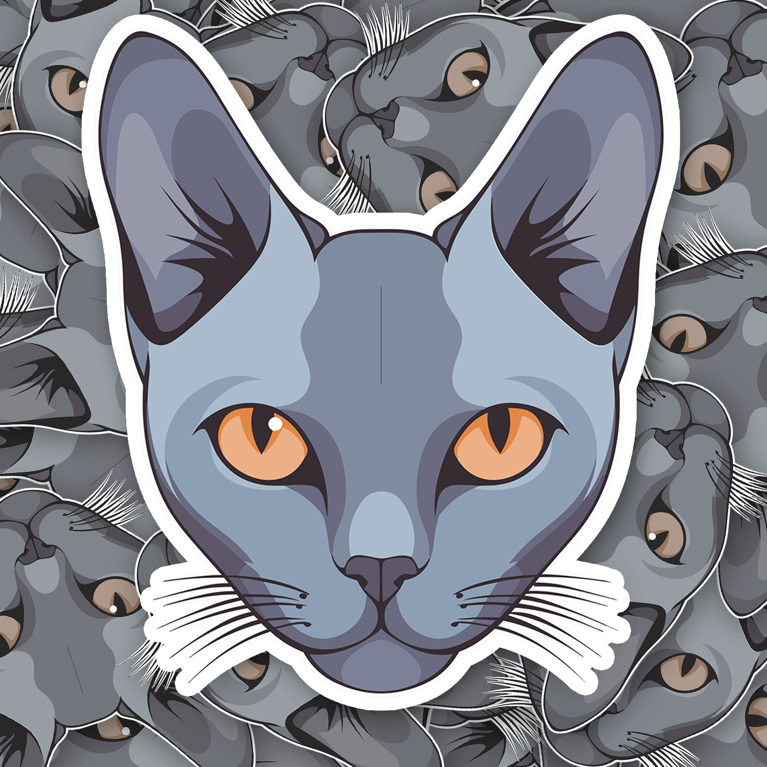 Russian Blue Cat Sticker - Turbo Vinyl